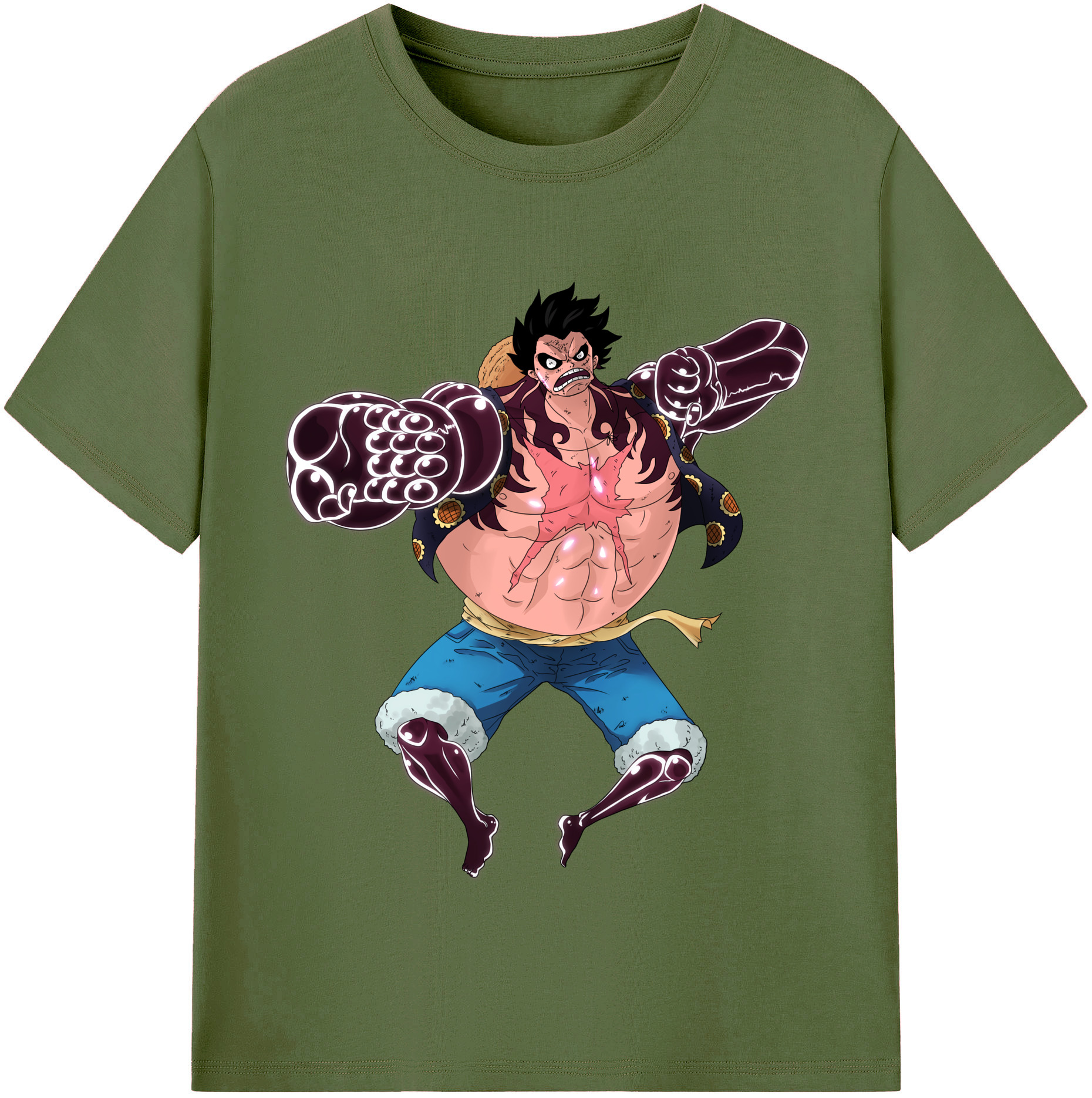ワンピース モンキー・D・ルフィ ONE PIECE Monkey D. Luffy 綿100％半袖Tシャツ（フロントプリント）